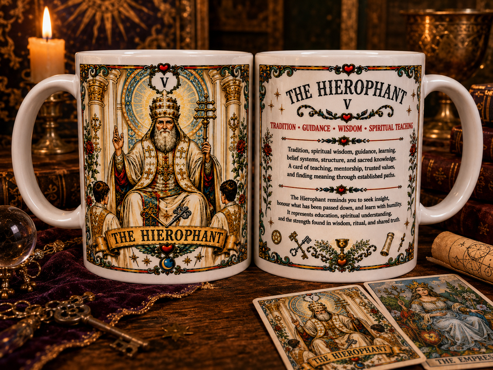 The Hierophant Tarot Card Mug - Guidance Wisdom Spiritual Gift Cup