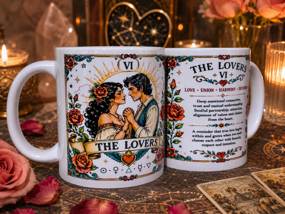 The Lovers Tarot Card Mug - Romantic Love Spiritual Gift Cup