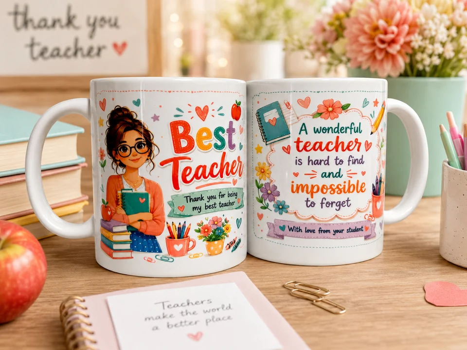 Best Teacher Mug - Thank You Gift  For Female School Teachers