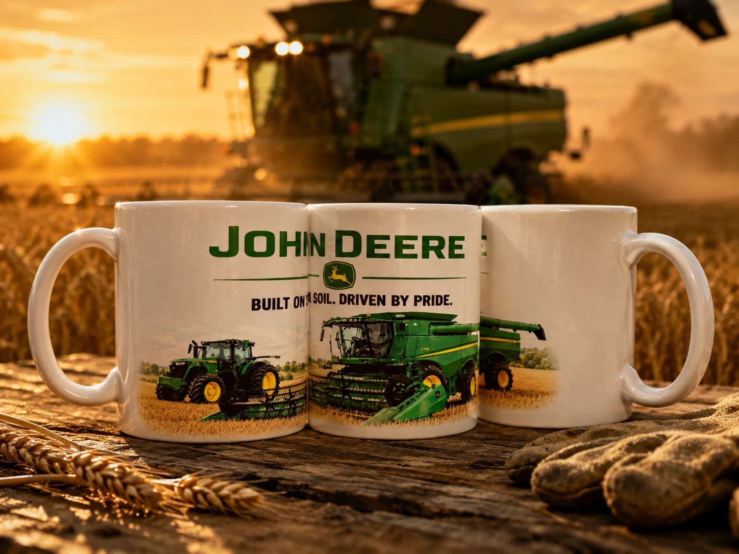 John Deere Tractor Combine Harvester Gift Mug