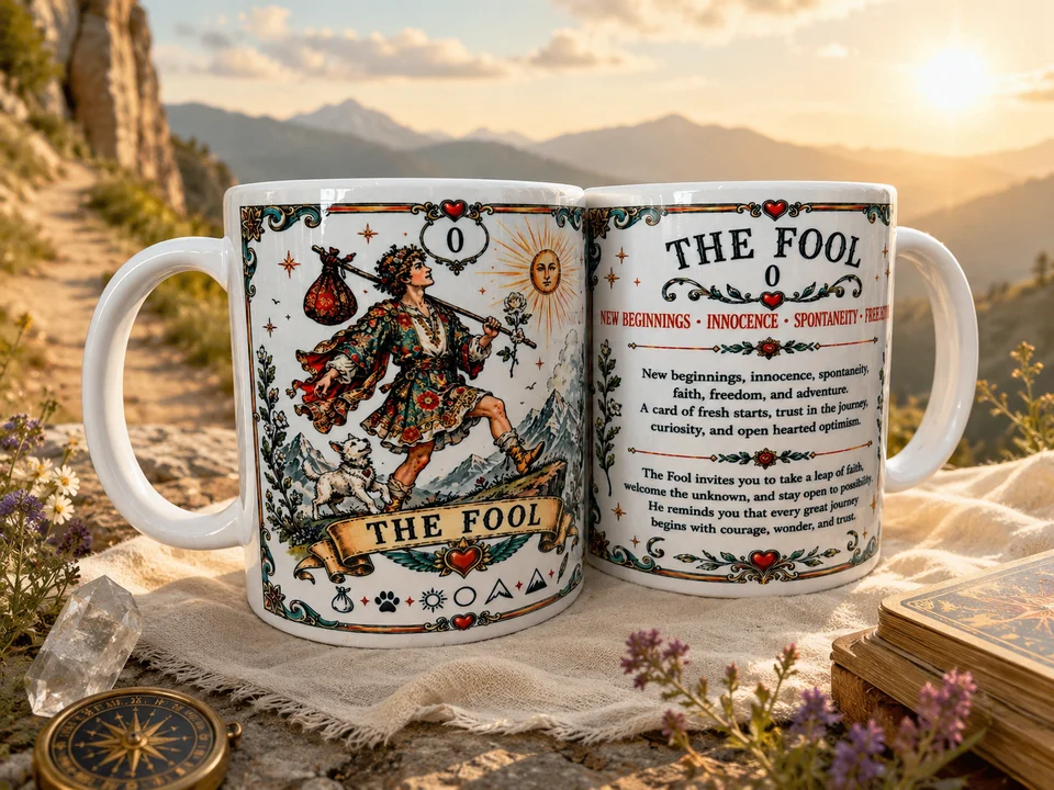 The Fool Tarot Card Mug - Spiritual Crystal Magical Gifts
