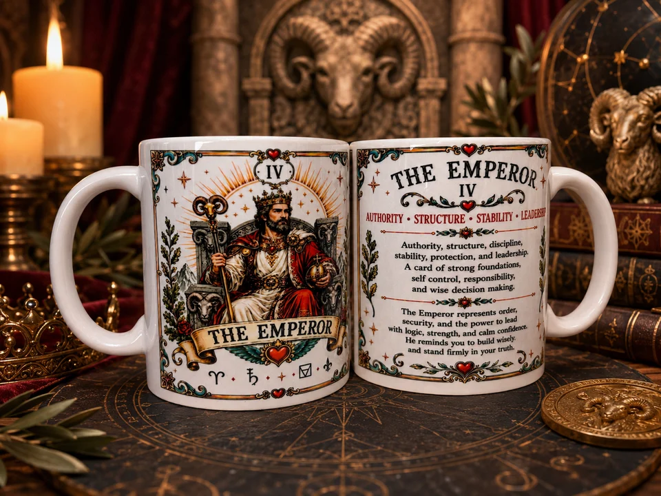 The Emperor Tarot Card Mug - Spiritual Crystal Magical Gifts