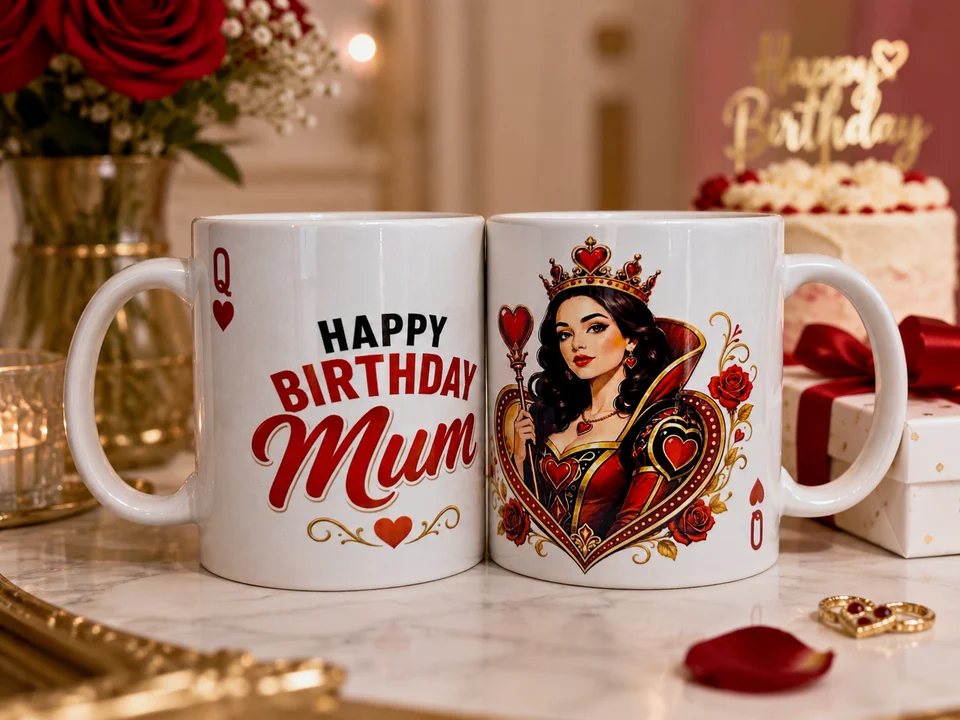 Happy Birthday Mum - Queen of Hearts - Gifts for Mum