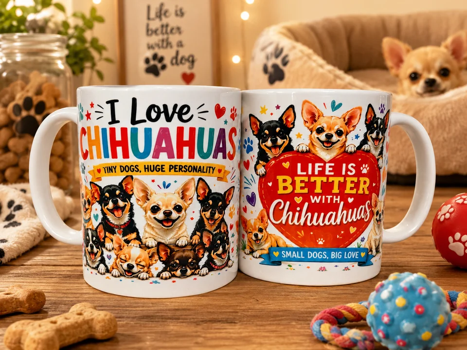 I Love Chihuahuas Mug - Chihuahua Gifts - Small Dogs Big Love