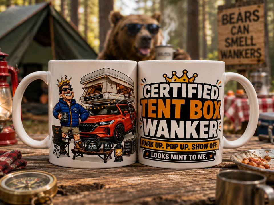 Funny Tent Box Mug - Roof Tent Camping Car Box Gift