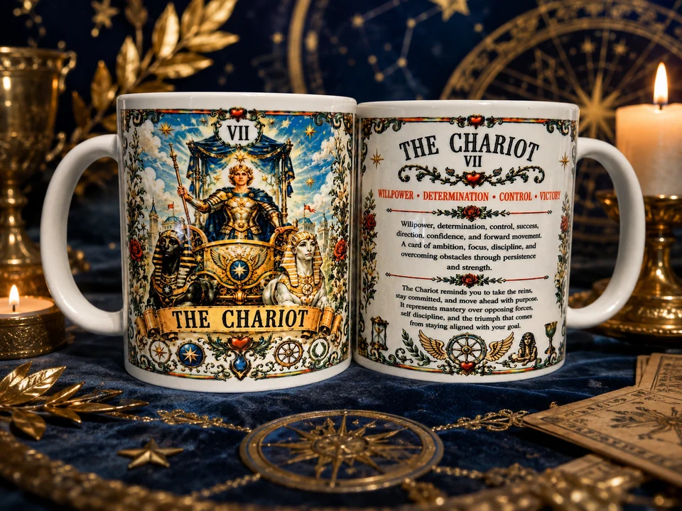 The Chariot Tarot Card Mug - Spiritual Crystal Magical Gifts