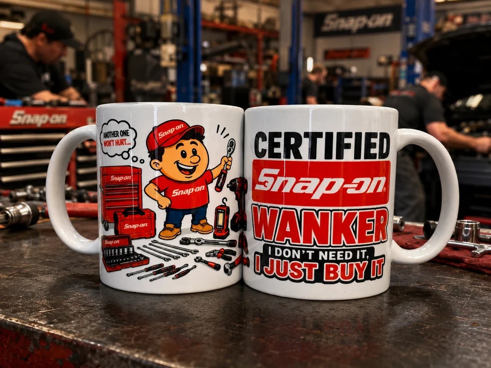Snap on Tools Mug - Spanners, Drill, Impact, Wrench - Funny Snap