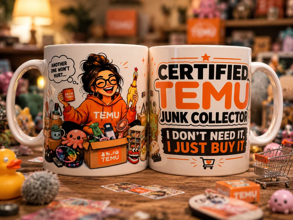 Funny Temu Mug - Temu Clothes, Gadgets Collector