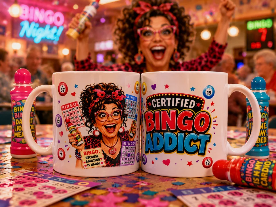 Funny Bingo Addict Mug  - Bingo, Dabbers Gifts