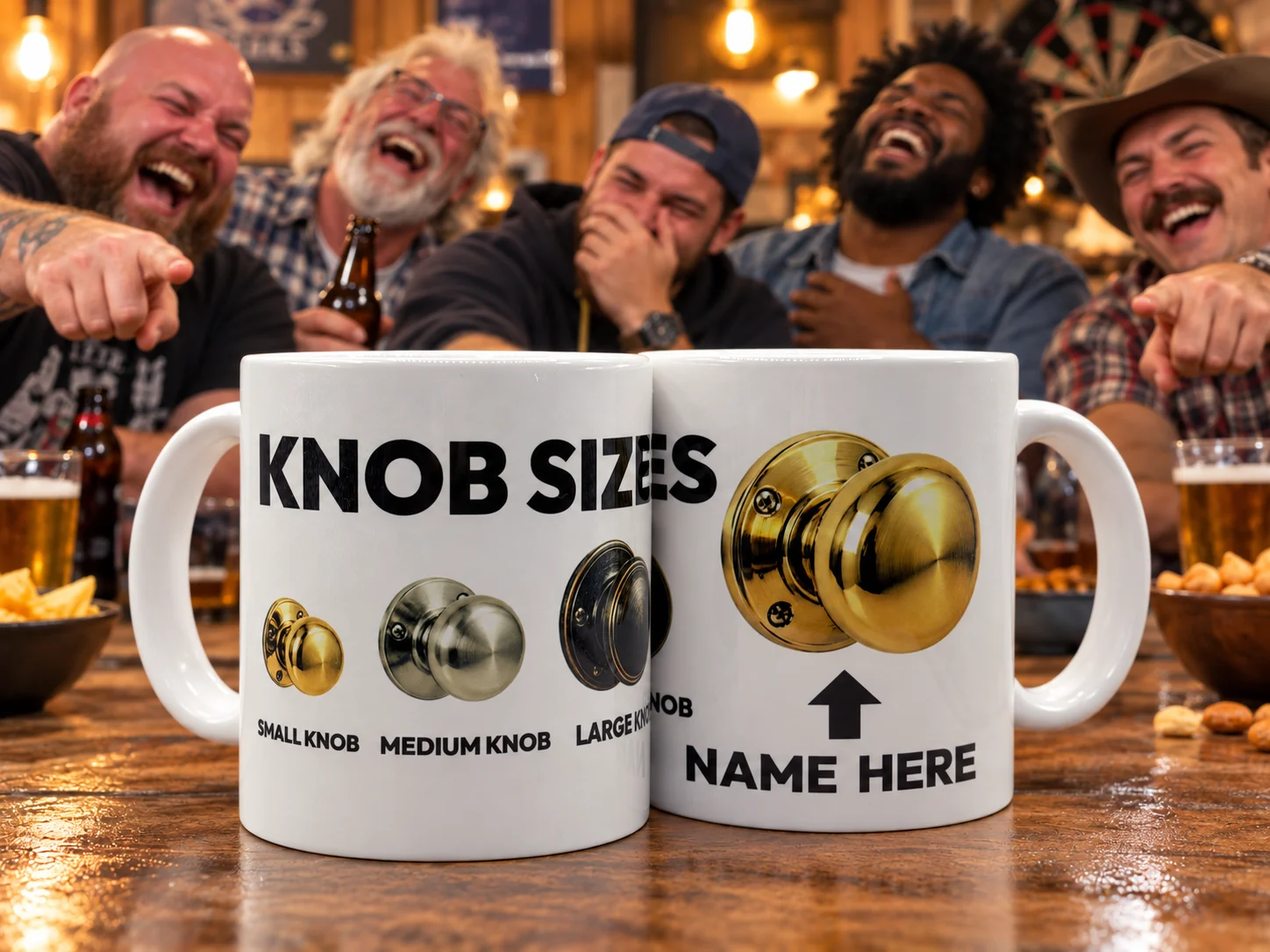 Personalised Funny Knob Mug Rude Joke Gift For Men Workmate Secret Santa Cup